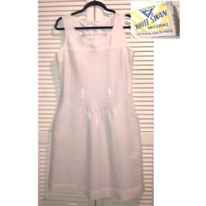 White Swan Vintage Nursing Uniform Dress 70s White Size 10
